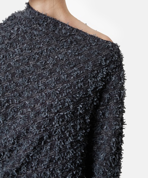 iRENE（アイレネ）の「ツイードニットトップス / Tweed Knit Tops（ニット/セーター・レディース・チャコールグレー/ホワイト/ダークブラウン・36）」の6枚目の写真