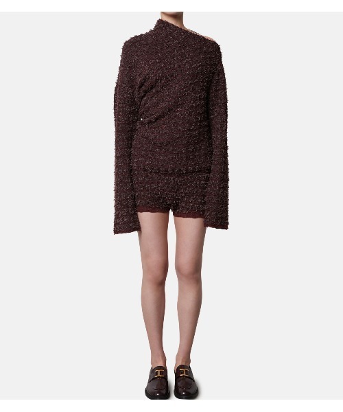 iRENE（アイレネ）の「ツイードニットトップス / Tweed Knit Tops（ニット/セーター・レディース・チャコールグレー/ホワイト/ダークブラウン・36）」の12枚目の写真