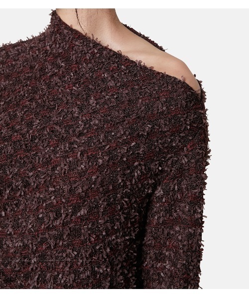 iRENE（アイレネ）の「ツイードニットトップス / Tweed Knit Tops（ニット/セーター・レディース・チャコールグレー/ホワイト/ダークブラウン・36）」の13枚目の写真