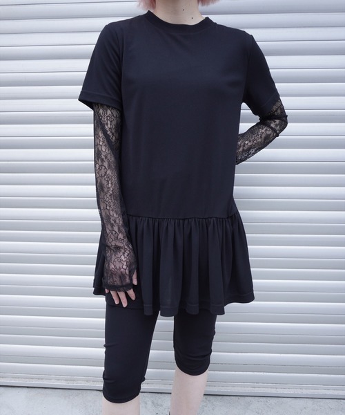 G.V.G.V.(ジーヴィージーヴィー)の「STRETCH LACE L/S TOP(Tシャツ/カットソー・レディース・ホワイト/ブラウン/ブラック・ONE SIZE)」の2枚目の写真