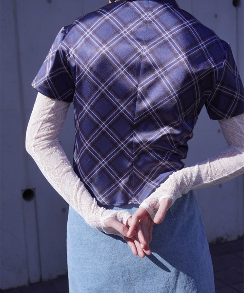 G.V.G.V.(ジーヴィージーヴィー)の「STRETCH LACE L/S TOP(Tシャツ/カットソー・レディース・ホワイト/ブラウン/ブラック・ONE SIZE)」の16枚目の写真