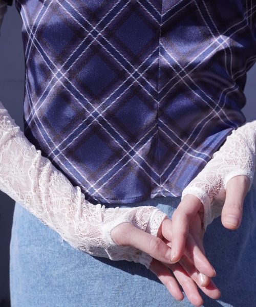 G.V.G.V.(ジーヴィージーヴィー)の「STRETCH LACE L/S TOP(Tシャツ/カットソー・レディース・ホワイト/ブラウン/ブラック・ONE SIZE)」の22枚目の写真