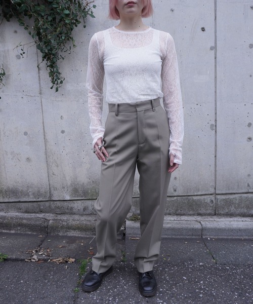 G.V.G.V.(ジーヴィージーヴィー)の「STRETCH LACE L/S TOP(Tシャツ/カットソー・レディース・ホワイト/ブラウン/ブラック・ONE SIZE)」の13枚目の写真