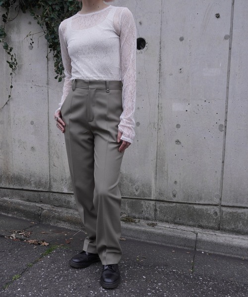 G.V.G.V.(ジーヴィージーヴィー)の「STRETCH LACE L/S TOP(Tシャツ/カットソー・レディース・ホワイト/ブラウン/ブラック・ONE SIZE)」の14枚目の写真