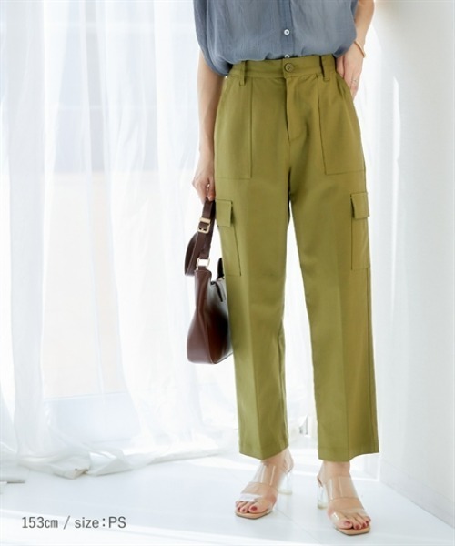 Petitjo(プッチージョ)の「小さいサイズ 綿混ベイカーテーパードパンツ 低身長さん・小柄女性(その他パンツ・レディース・カーキ/ライトベージュ/ダークカーキ・PSS/PS/PM/PL)」の3枚目の写真