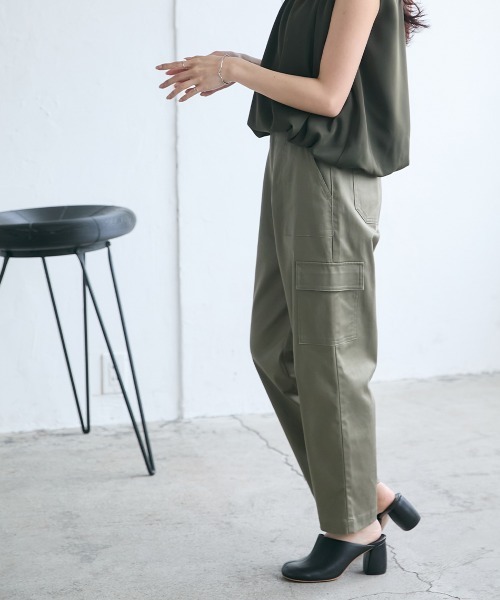 小さいサイズ 綿混ベイカーテーパードパンツ 低身長さん・小柄