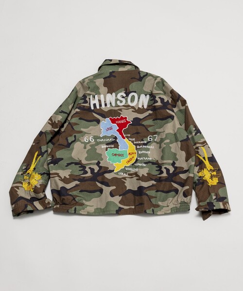 HINSON（ヒンソン）の「HINSON/ヒンソン サテンツイルベトジャン/フェード加工（ブルゾン・メンズ・オリーブ/ブラック/カモフラージュ・LARGE/MEDIUM）」の22枚目の写真
