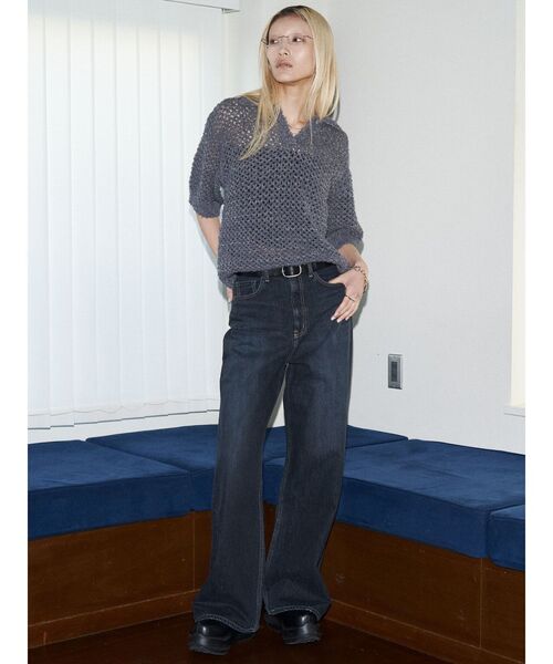 VEQUM（VEQUM）の「【VEQUM】OPEN WORK POLO KNIT（シャツ/ブラウス・レディース・グレー/ブラック/アイボリー・FREE）」の8枚目の写真