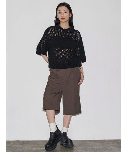 VEQUM（VEQUM）の「【VEQUM】OPEN WORK POLO KNIT（シャツ/ブラウス・レディース・グレー/ブラック/アイボリー・FREE）」の14枚目の写真