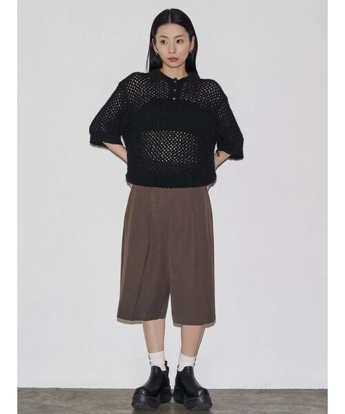 VEQUM（VEQUM）の「【VEQUM】OPEN WORK POLO KNIT（シャツ/ブラウス・レディース・グレー/ブラック/アイボリー・FREE）」の15枚目の写真