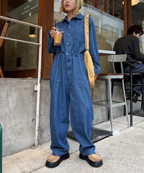 CIAOPANIC TYPY(チャオパニックティピー)の「【UNISEX】アソートオールインワン(サロペット/オーバーオール・レディース・ベージュ/ブルー/ブラック・LARGE/MEDIUM)」の4枚目の写真