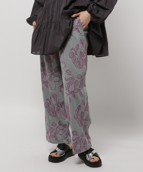 niko and...（ニコアンド）の「ボタニカルジャガードパンツ（その他パンツ・レディース・チャコール/グリーン/キャメル/イエロー・FREE）」の11枚目の写真