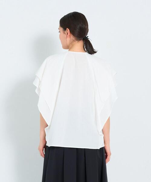 ADIEU TRISTESSE（アデュートリステス）の「フリルスリーブブラウス（シャツ/ブラウス・レディース・オフホワイト/パープル/チェック・38）」の11枚目の写真