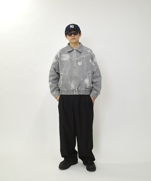 WHO'S WHO gallery（フーズフーギャラリー）の「スプレーブリーチステンカラーデニムブルゾン【セットアップ対応】（デニムジャケット・メンズ・ブラック/グレー/サックスブルー・FREE）」の12枚目の写真