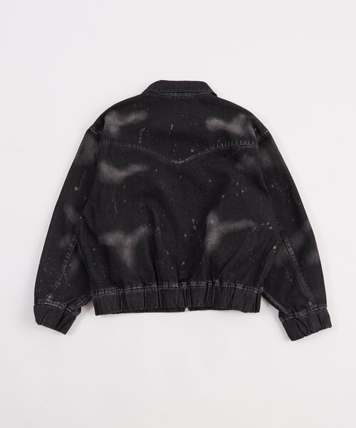 WHO'S WHO gallery（フーズフーギャラリー）の「スプレーブリーチステンカラーデニムブルゾン【セットアップ対応】（デニムジャケット・メンズ・ブラック/グレー/サックスブルー・FREE）」の17枚目の写真