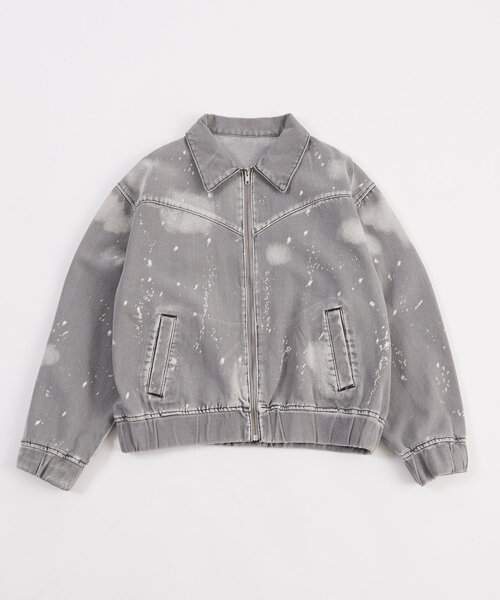 WHO'S WHO gallery（フーズフーギャラリー）の「スプレーブリーチステンカラーデニムブルゾン【セットアップ対応】（デニムジャケット・メンズ・ブラック/グレー/サックスブルー・FREE）」の21枚目の写真