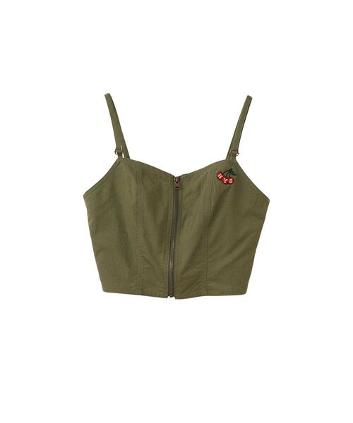 HYSTERIC GLAMOUR(ヒステリックグラマー)の「ミリタリービスチェ(シャツ/ブラウス・レディース・ブラック/カーキ/カーキ系・MEDIUM/SMALL)」の1枚目の写真