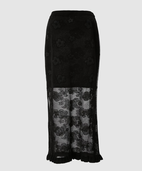 【CECILIE BAHNSEN】ALEC◆ブラック◆タフタ◆ミディスカート ALEC | SKIRT CRINKLED TAFFETA BLACK