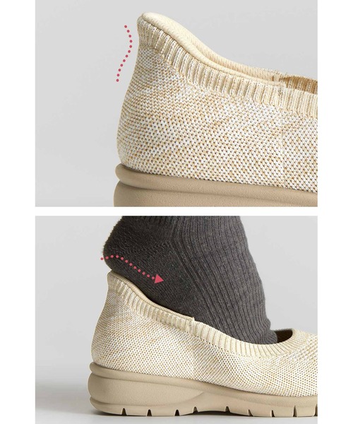 Live in comfort（リブインコンフォート）の「リブ　イン　コンフォート　１秒でするんと履けて歩きやすい　ニットスニーカーパンプス（パンプス・レディース・ブラック/ベージュ・5/4/3/2/6/1）」の7枚目の写真