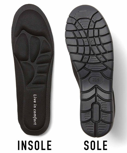 Live in comfort（リブインコンフォート）の「リブ　イン　コンフォート　１秒でするんと履けて歩きやすい　ニットスニーカーパンプス（パンプス・レディース・ブラック/ベージュ・5/4/3/2/6/1）」の3枚目の写真