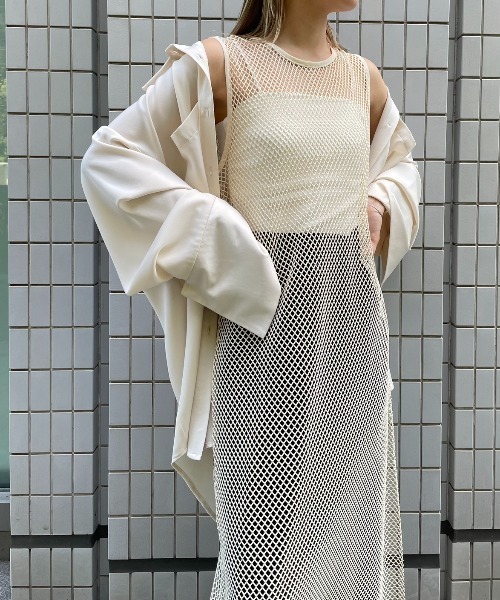 AIC.（エーアイシー）の「ディープスリットメッシュロングワンピース（ワンピース・レディース・キナリ/ブラック・FREE）」の14枚目の写真