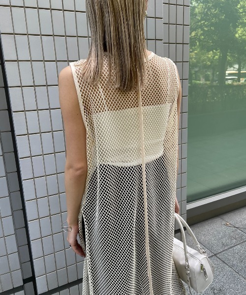 AIC.（エーアイシー）の「ディープスリットメッシュロングワンピース（ワンピース・レディース・キナリ/ブラック・FREE）」の12枚目の写真