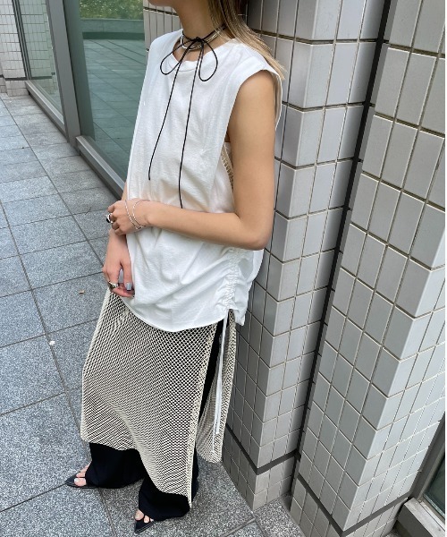 AIC.（エーアイシー）の「ディープスリットメッシュロングワンピース（ワンピース・レディース・キナリ/ブラック・FREE）」の18枚目の写真