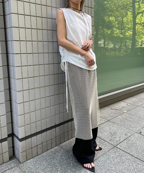 AIC.（エーアイシー）の「ディープスリットメッシュロングワンピース（ワンピース・レディース・キナリ/ブラック・FREE）」の16枚目の写真