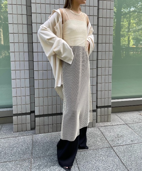 AIC.（エーアイシー）の「ディープスリットメッシュロングワンピース（ワンピース・レディース・キナリ/ブラック・FREE）」の5枚目の写真