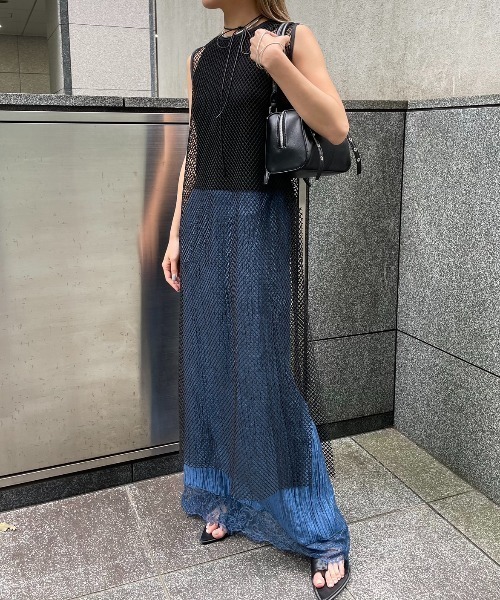 AIC.（エーアイシー）の「ディープスリットメッシュロングワンピース（ワンピース・レディース・キナリ/ブラック・FREE）」の21枚目の写真