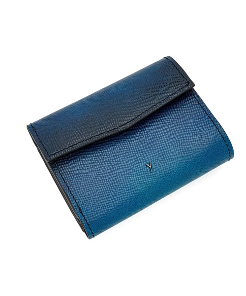 ＊ 超コンパクト財布 YUHAKU ユハク ブルー YFF191 YUHAKU/ユハク」本革 ラウンドファスナー 三つ折り コンパクト