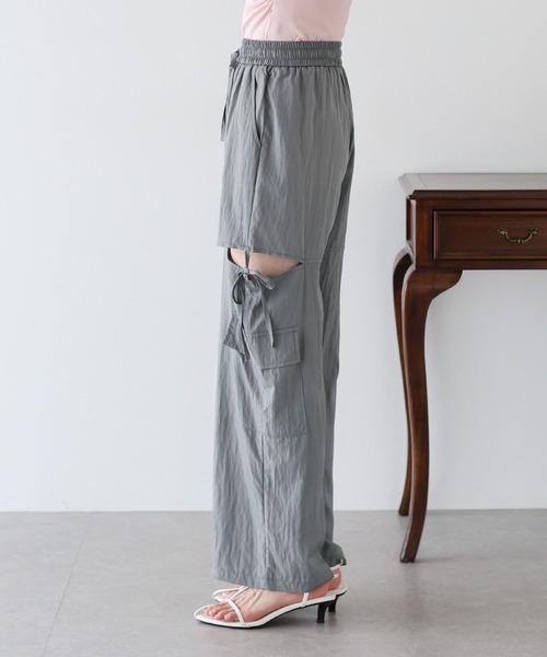 BLUEEAST（ブルーイースト）の「サイドオープンパンツ（カーゴパンツ・レディース・チャコールグレー/ブラック/ホワイト・MEDIUM）」の18枚目の写真