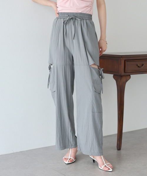 BLUEEAST（ブルーイースト）の「サイドオープンパンツ（カーゴパンツ・レディース・チャコールグレー/ブラック/ホワイト・MEDIUM）」の9枚目の写真