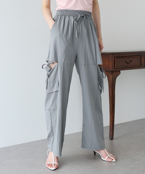 BLUEEAST（ブルーイースト）の「サイドオープンパンツ（カーゴパンツ・レディース・チャコールグレー/ブラック/ホワイト・MEDIUM）」の10枚目の写真