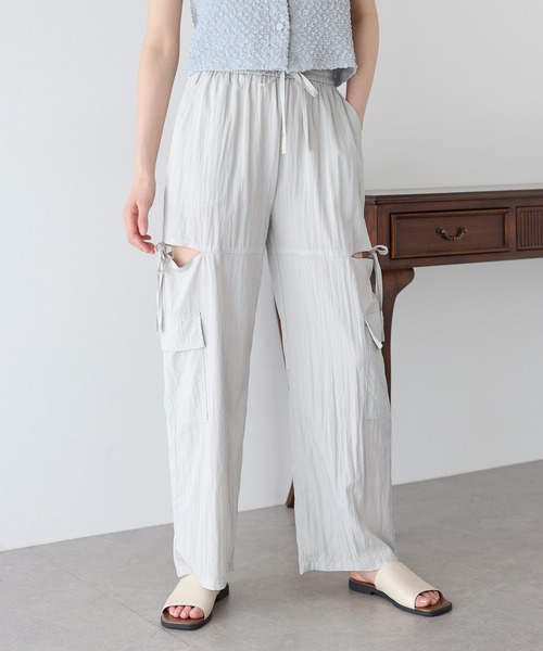 BLUEEAST（ブルーイースト）の「サイドオープンパンツ（カーゴパンツ・レディース・チャコールグレー/ブラック/ホワイト・MEDIUM）」の4枚目の写真