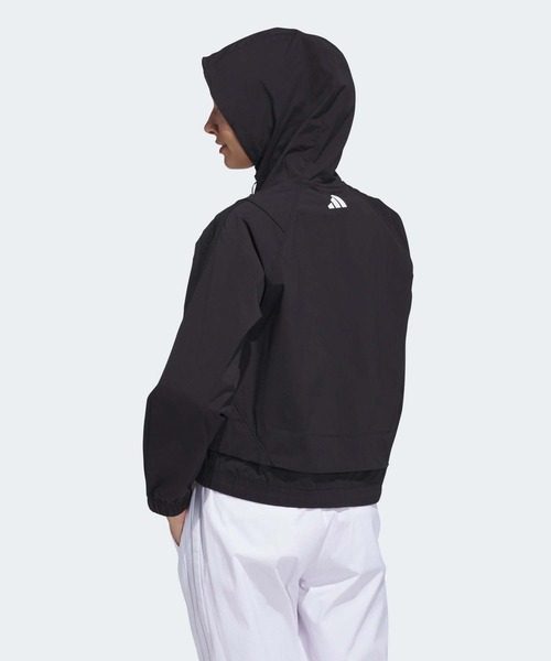 adidas（アディダス）の「ビヨンド ザ コース 撥水フルジップ ボックスシルエット長袖フーディー【adidas Golf/アディダスゴルフ】（ナイロンジャケット・レディース・ブラック/ホワイト/ブラウン・XX-LARGE/LARGE/MEDIUM/SMALL/X-LARGE）」の5枚目の写真