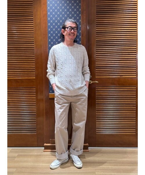 BROOKS BROTHERS（ブルックスブラザーズ）の「リネン　ケーブル　クルーネックセーター（ニット/セーター・メンズ・ネイビー/イエロー/オートミール/パープル・LARGE/MEDIUM/SMALL/X-LARGE）」の7枚目の写真