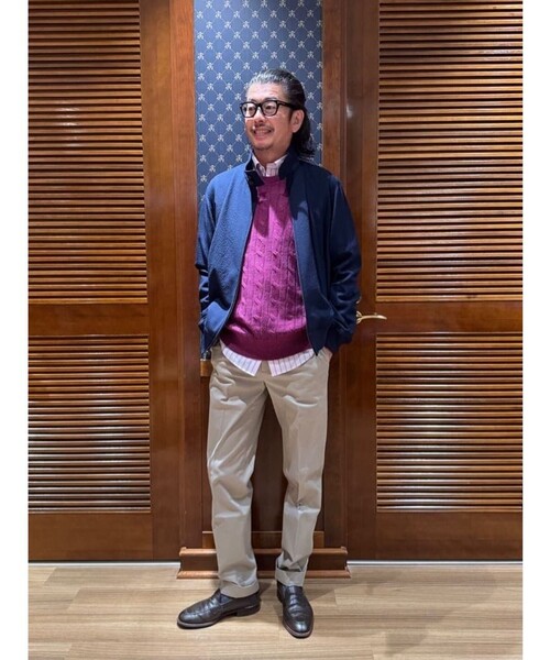 BROOKS BROTHERS（ブルックスブラザーズ）の「リネン　ケーブル　クルーネックセーター（ニット/セーター・メンズ・ネイビー/イエロー/オートミール/パープル・LARGE/MEDIUM/SMALL/X-LARGE）」の14枚目の写真