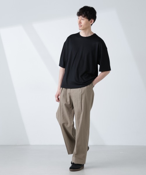 NANO universe（ナノユニバース）の「「ALL-DAYS COMFORT 100% WOOL」 エレガンスTEE（Tシャツ/カットソー・メンズ・ブラック/カーキ/レッド・L/M/S）」の7枚目の写真