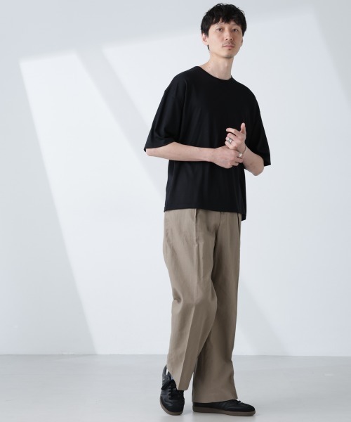 NANO universe（ナノユニバース）の「「ALL-DAYS COMFORT 100% WOOL」 エレガンスTEE（Tシャツ/カットソー・メンズ・ブラック/カーキ/レッド・L/M/S）」の8枚目の写真