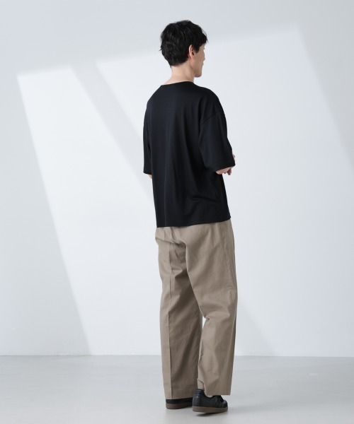 NANO universe（ナノユニバース）の「「ALL-DAYS COMFORT 100% WOOL」 エレガンスTEE（Tシャツ/カットソー・メンズ・ブラック/カーキ/レッド・L/M/S）」の10枚目の写真