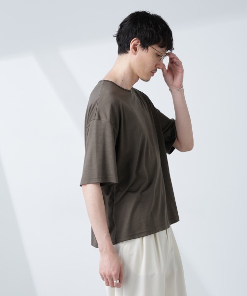 NANO universe（ナノユニバース）の「「ALL-DAYS COMFORT 100% WOOL」 エレガンスTEE（Tシャツ/カットソー・メンズ・ブラック/カーキ/レッド・L/M/S）」の12枚目の写真