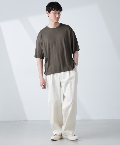 NANO universe（ナノユニバース）の「「ALL-DAYS COMFORT 100% WOOL」 エレガンスTEE（Tシャツ/カットソー・メンズ・ブラック/カーキ/レッド・L/M/S）」の14枚目の写真