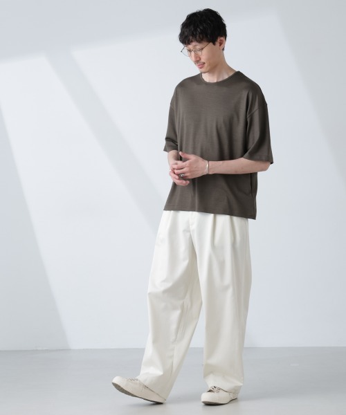 NANO universe（ナノユニバース）の「「ALL-DAYS COMFORT 100% WOOL」 エレガンスTEE（Tシャツ/カットソー・メンズ・ブラック/カーキ/レッド・L/M/S）」の15枚目の写真