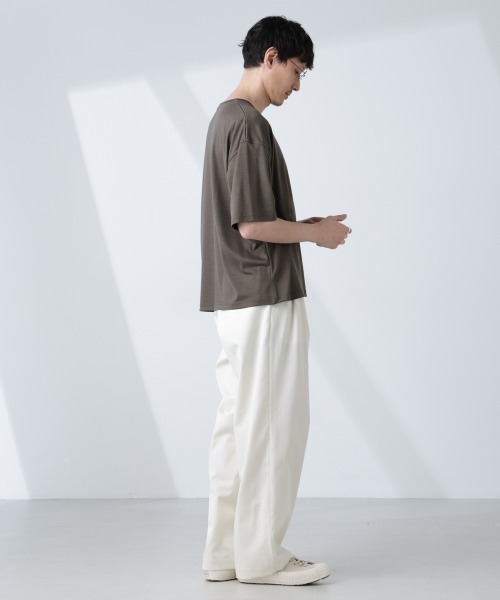 NANO universe（ナノユニバース）の「「ALL-DAYS COMFORT 100% WOOL」 エレガンスTEE（Tシャツ/カットソー・メンズ・ブラック/カーキ/レッド・L/M/S）」の16枚目の写真