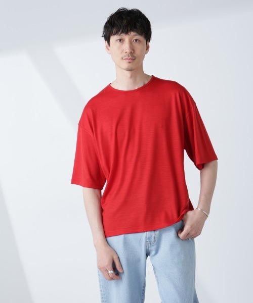 NANO universe（ナノユニバース）の「「ALL-DAYS COMFORT 100% WOOL」 エレガンスTEE（Tシャツ/カットソー・メンズ・ブラック/カーキ/レッド・L/M/S）」の18枚目の写真