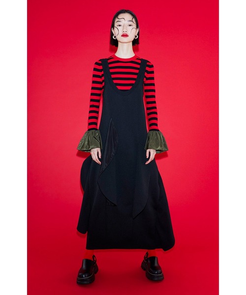OMMO CIRCLE LAYERED DOCKING KNIT TOP ニット OMMO ONLINE STORE / CIRCLE LAYERED DOCKING KNIT TOP