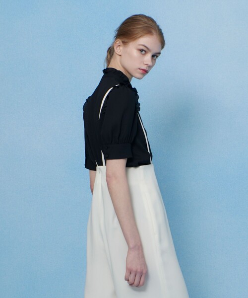 LOULOU WILLOUGHBY プチフリルリボンシャツ 2 ホワイト LOULOU WILLOUGHBY プチフリルリボンシャツ 2 ホワイト レディース