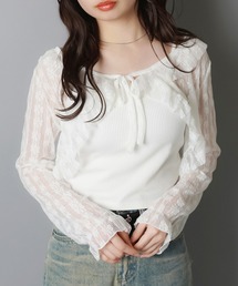 レースフリルボレロカーディガン