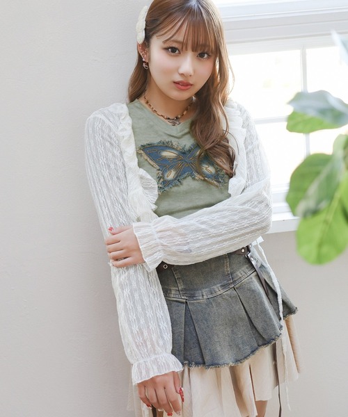 SPINNS(スピンズ)の「レースフリルボレロカーディガン(カーディガン/ボレロ・レディース・ブラック/オフホワイト/アイボリー・ONESIZE)」の21枚目の写真